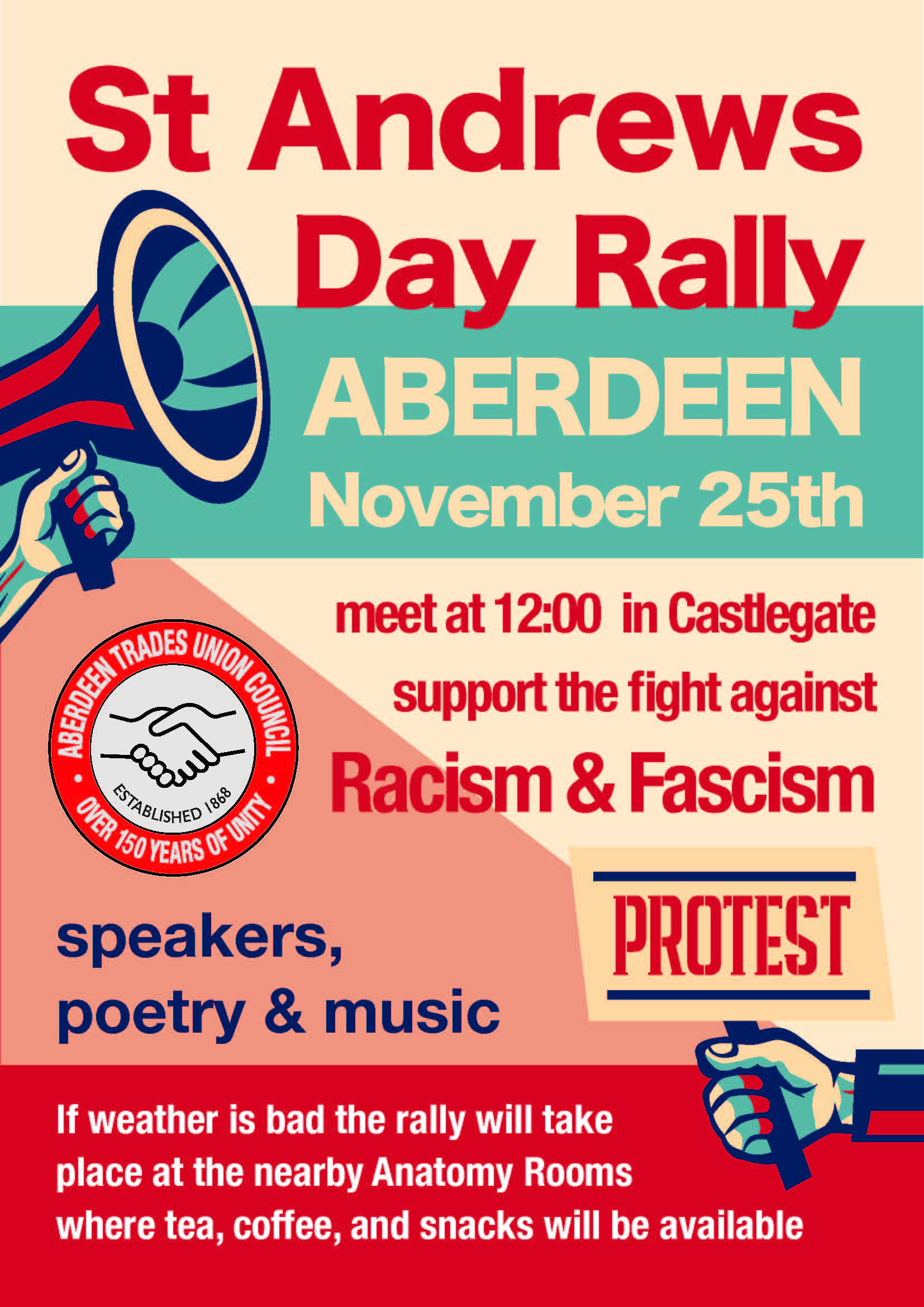 Poster for St Andrews Day Rally 2023